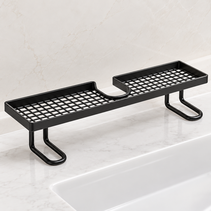 Black Faucet-Bridge Vanity Shelf material and construction detail