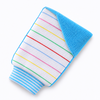 Blue Dual-Texture Bath Mitt alternate structural view