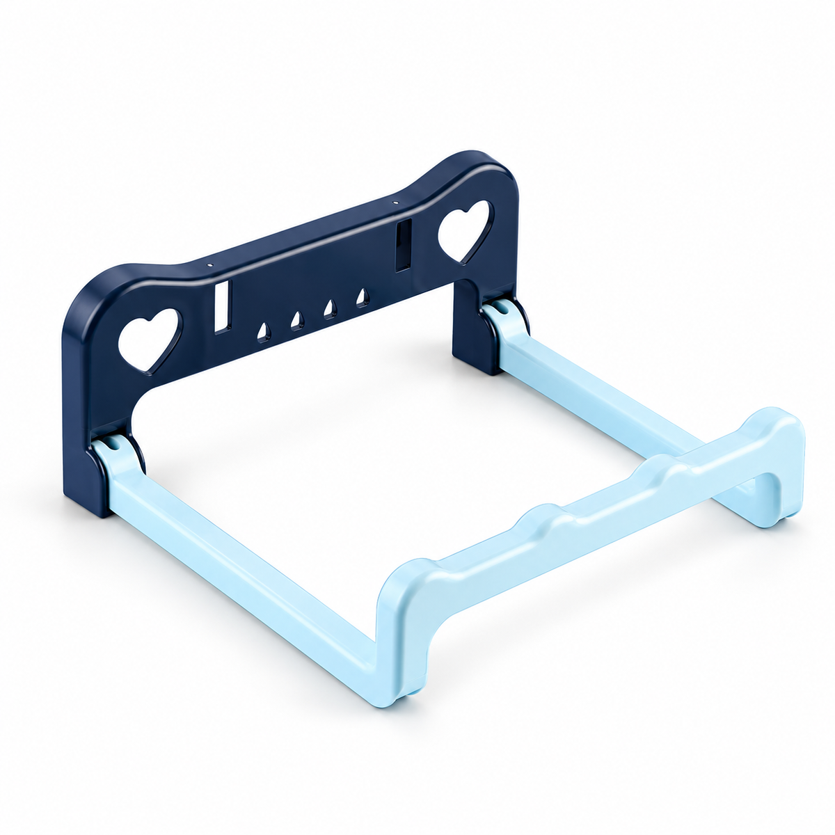 Blue Folding Basin Wall Holder on white