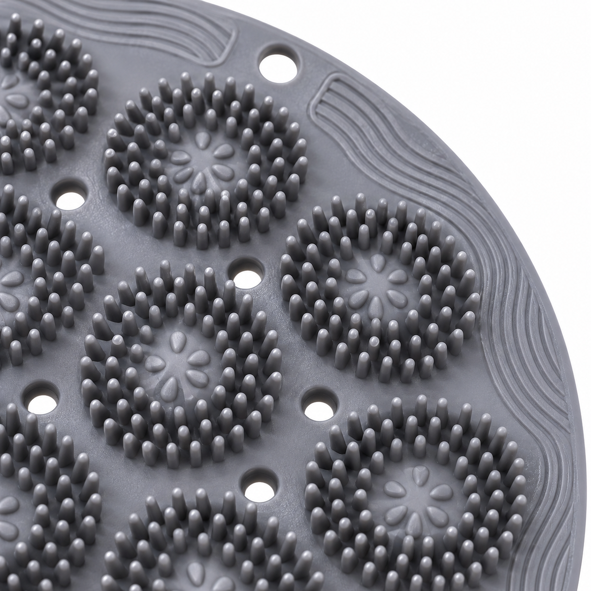 Gray Silicone Shower Scrub Pad material and construction detail