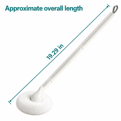 Long-Handle Round Tub Brush verified measurements in inches