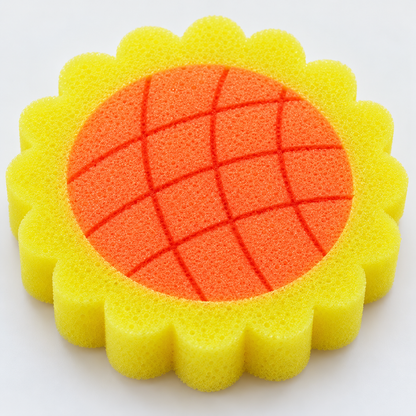 Sunflower Bath Sponge, Assorted Color material and construction detail