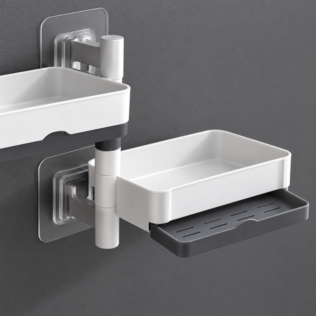 Two-Tier Swivel Soap Holder material and construction detail